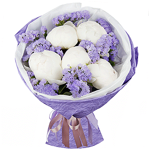 White peonies with delivery Astrakhan