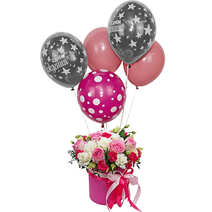 Miss charming with baloons with delivery Astrakhan