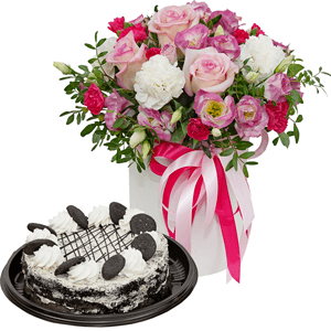 Darling with cake with delivery Astrakhan