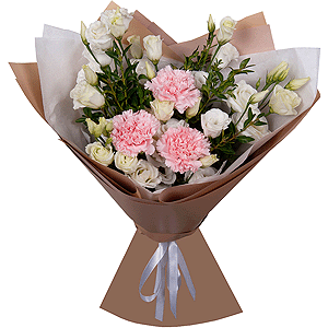 lisianthus - 3, Pink carnation - 5, Pistachio, Wrapping Paper