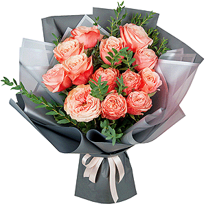 Peony rose Kahala 50 cm - 17, Eucalyptus parvifolia (1 pc.), Wrapping Paper