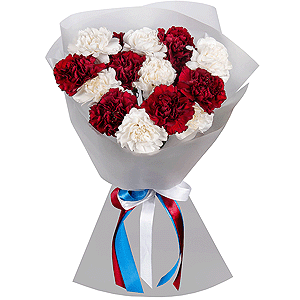 Carnation white, cream - 11, Carnation red - 13, Wrapping Paper