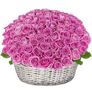 Pink rose 50 cm - 131, Large Basket, Oasis