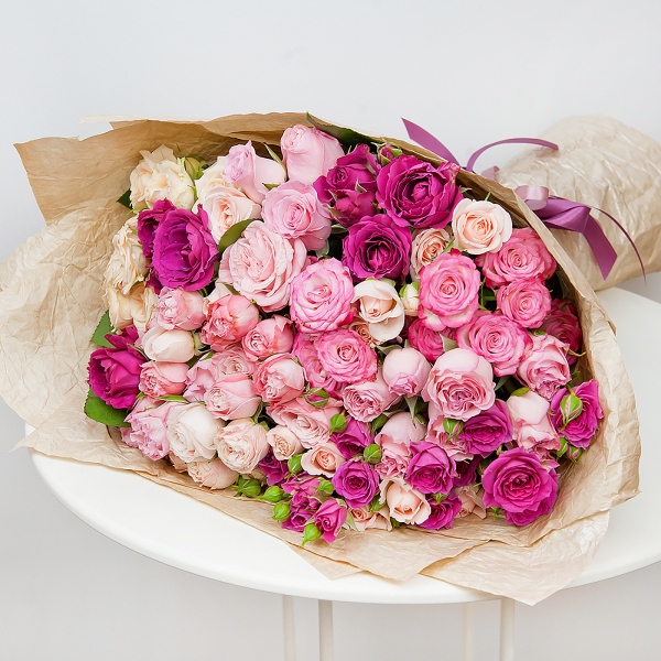 Peony sprayrose - 17, Spray rose: white, cream, light pink 50 cm - 8, Wrapping Paper