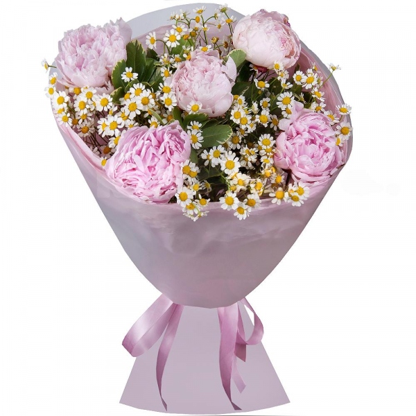 Peony pink - 7, Chamomile - 5, Wrapping Paper